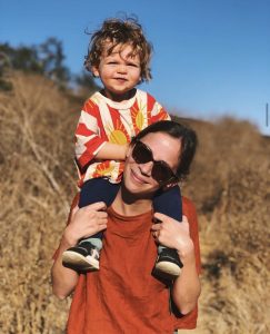 Anna Koons with her son