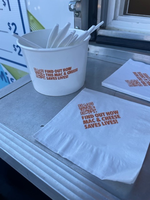 Branded napkins and cup
