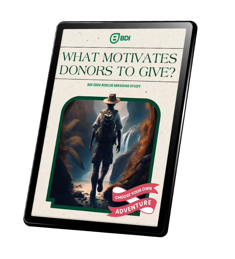 Mockup of the What motivates donors to give PDF