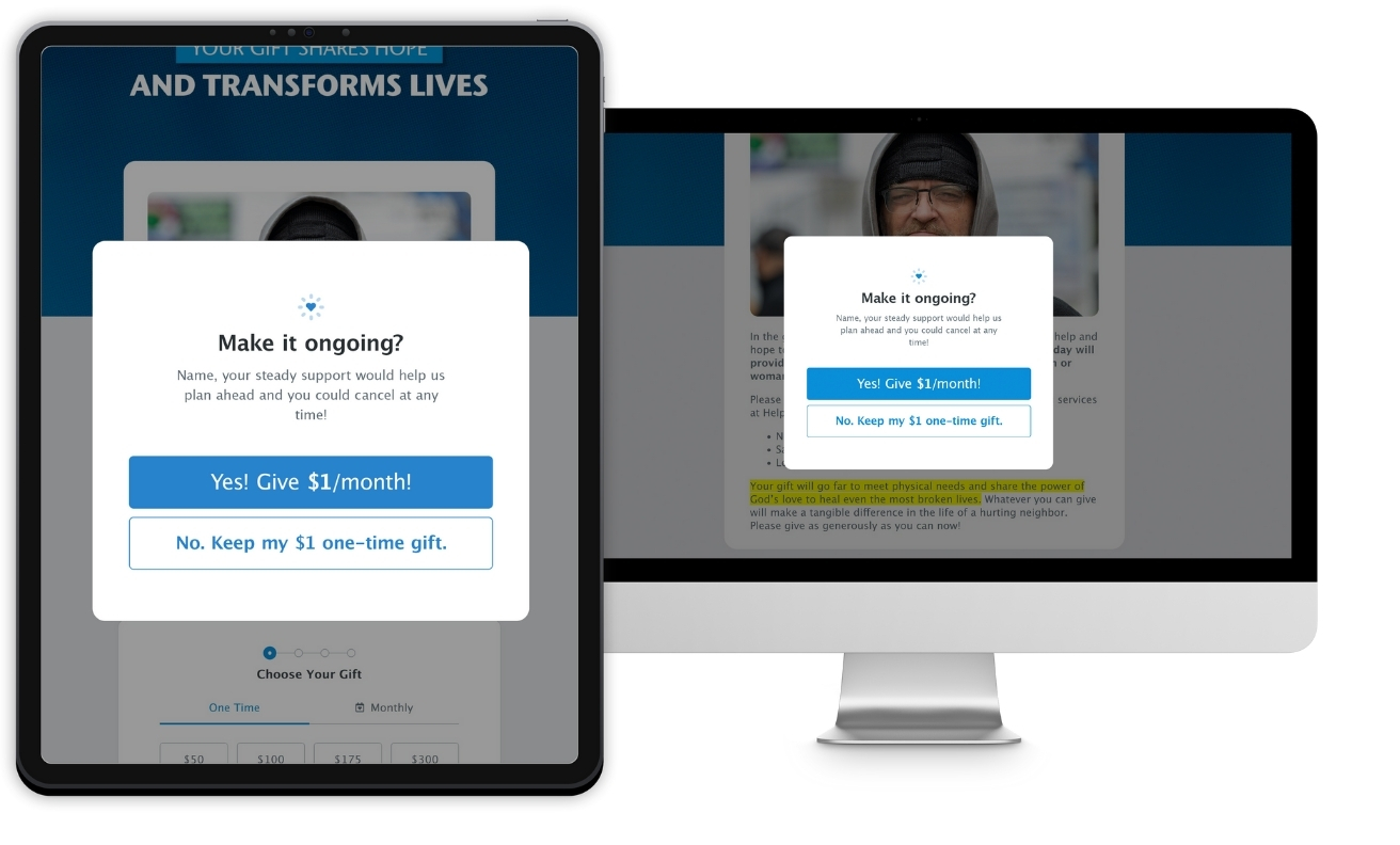 Monthly Giving Upgrade Turns Online Gifts into Ongoing Impact
