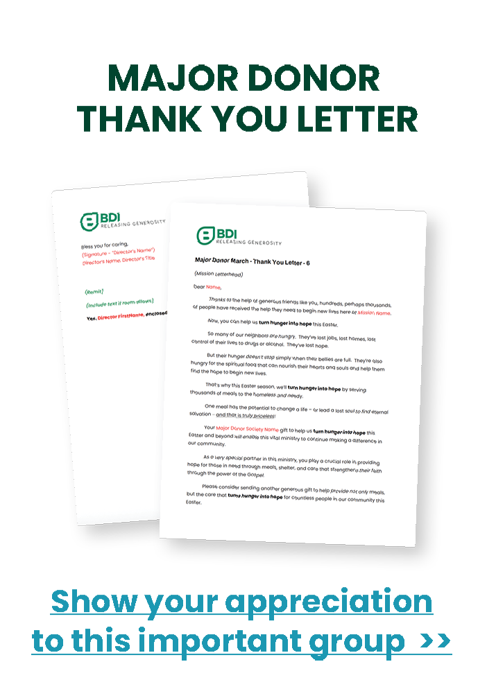 Major Donor Thank You Letter